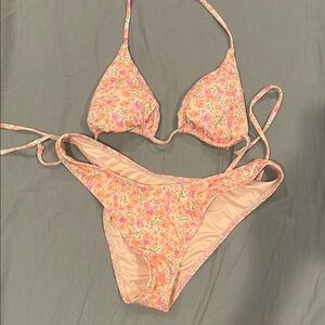 Billabong Pink and Orange Floral Bikini